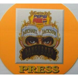 Michael Jackson Dangerous Backstage Pass Original Orange Press King Of Pop Rock